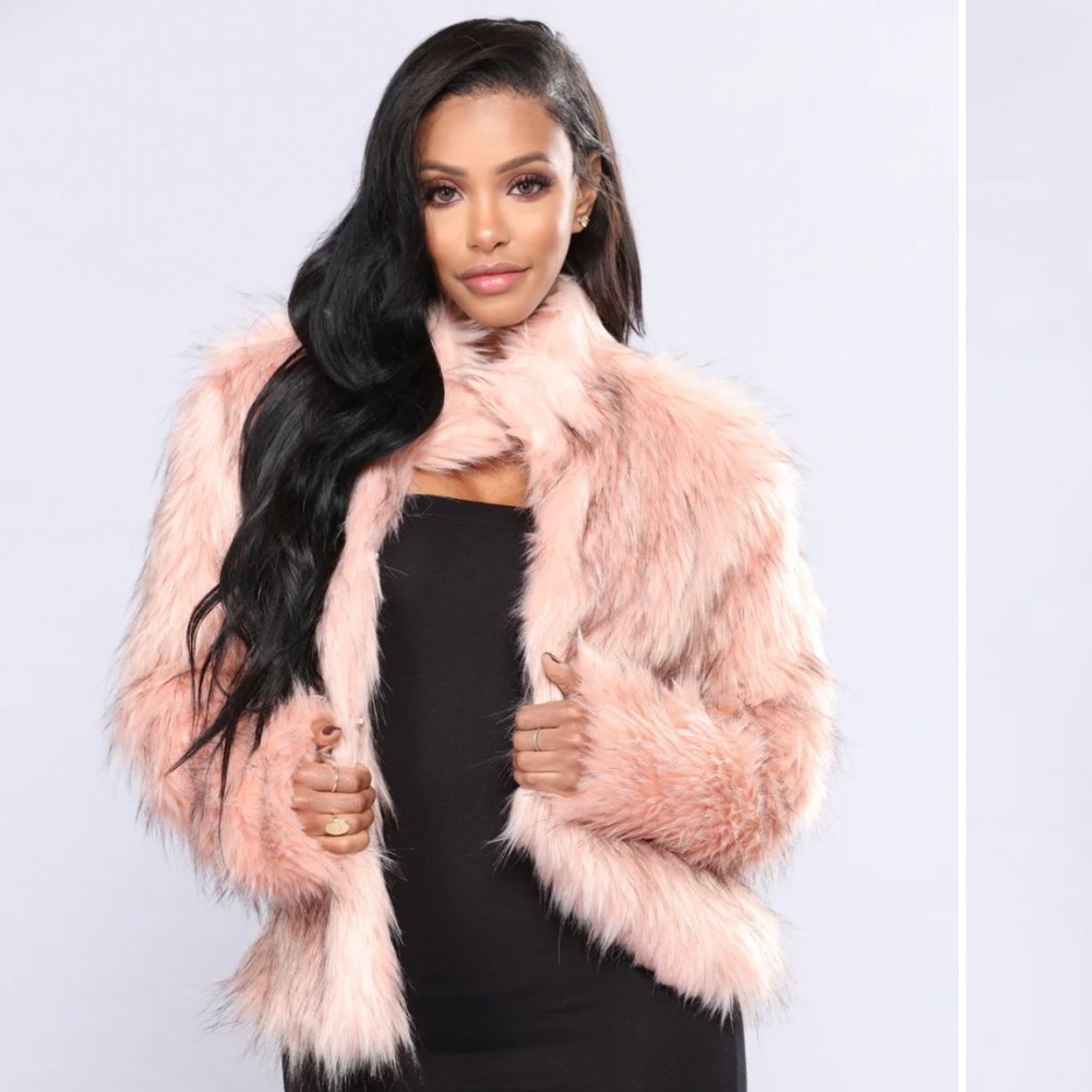 Pink Faux Fur Coat